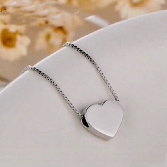 New! Sterling Silver Heart Pendant Necklace - Picture 2 of 8